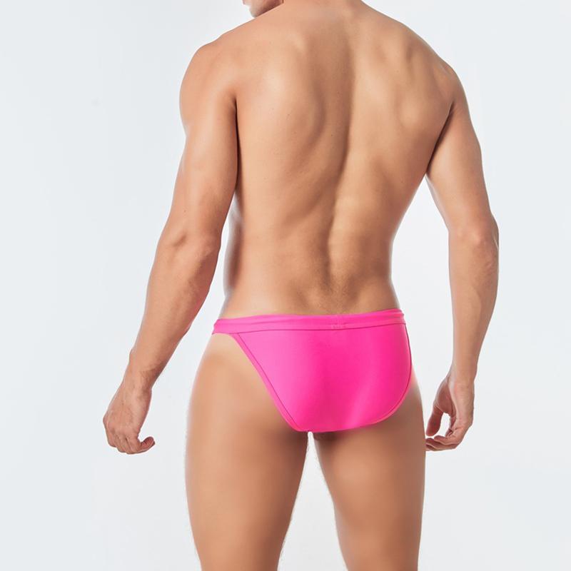 Men's Summer Dressing Drawstring Sexy Solid Color Comfortable Fabric Swimming Trunks Beach Swimsuit Triangle Swimsuit