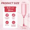 Pink Plastic Champagne Flutes 24 Pcs, 5.5oz Unbreakable BPA-Free Stemware for Wedding Toasting & Parties