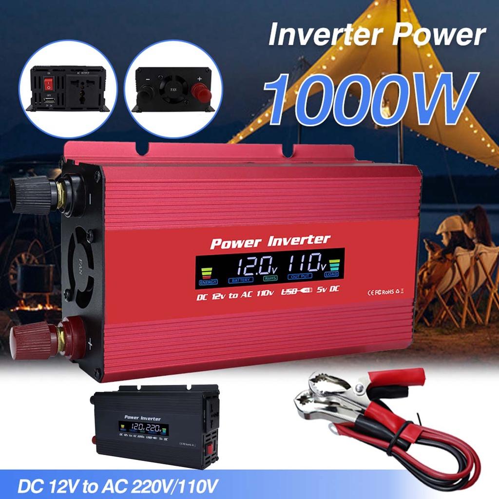1000W LCD Display Car Power Inverter Converter Charger  USB Voltage Transformer Modified Sine Wave Inverter 20 * 9.5 * 5.5cm
