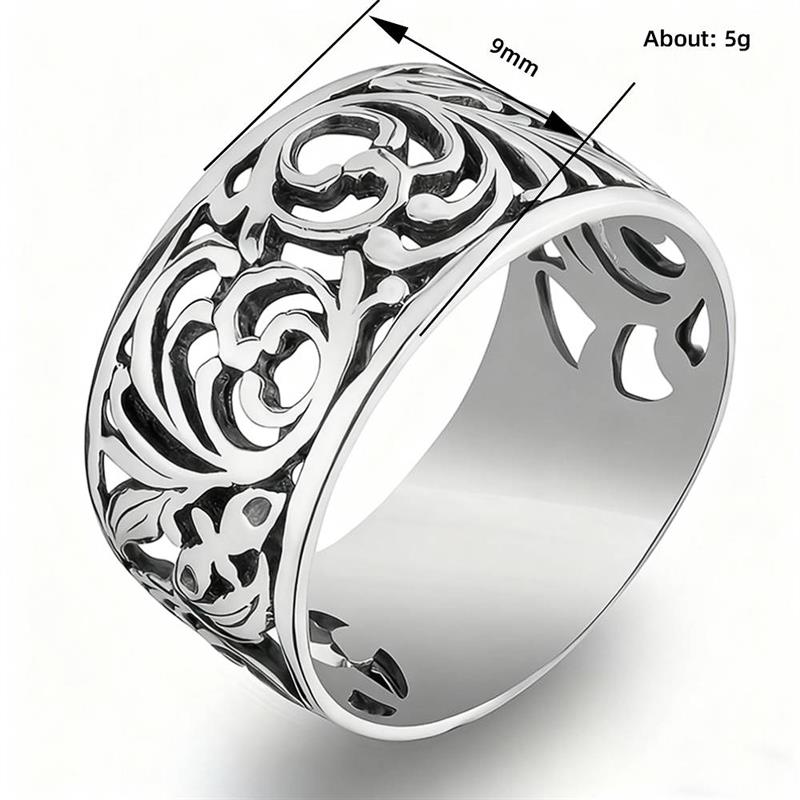 Xiaomi Huitan Versatile Women Ring Silver Color Accessories for Party Daily Hollow Engraved Design Vintage Metal Fashion Lady Jewelry