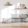 Vidaxl Pet Cage with Gate, 44 Panels, Black, 35X35 Cm, Steel