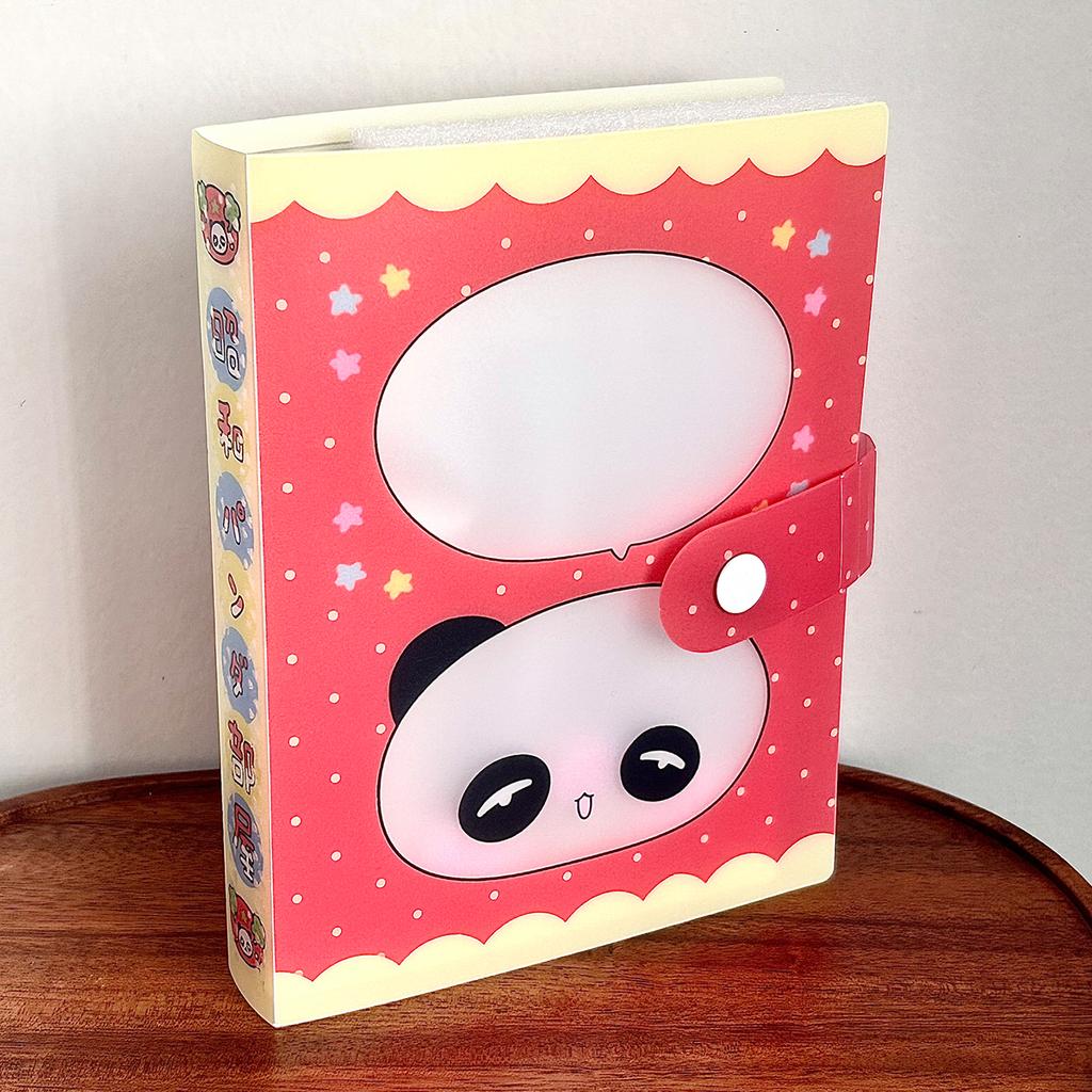 Kawaii Panda Theme A6 Stitched Storage Album Folder Cute Sticker Storage 40 Pages for Scrapbooking Material Storage