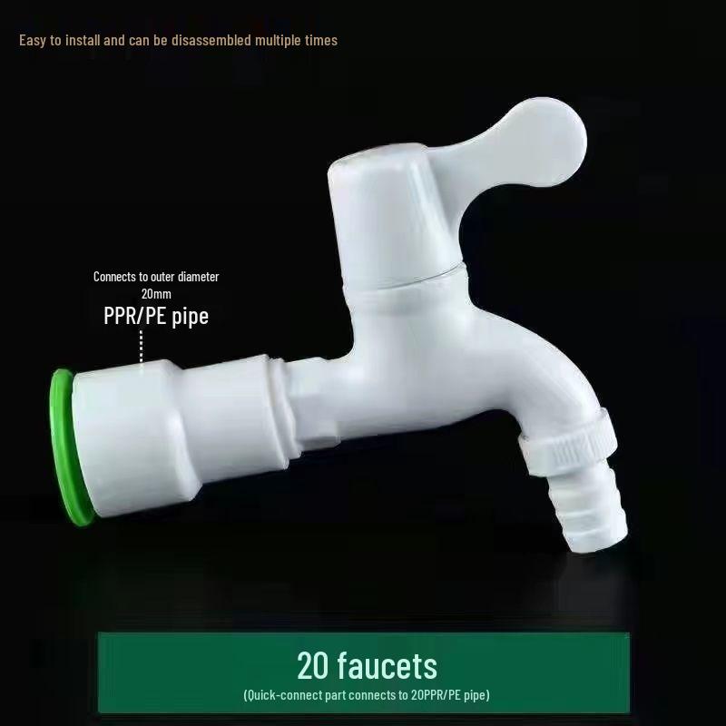 Quick Connect PPR Ball Valve PVC Elbow Tee, No Hot Melt, 4 Points/40 PE Water Pipe Fittings.