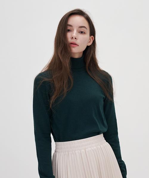 210 Edit Women S Cashmere Blended Turtleneck Knit [Dark Green]_Zz4Sw012 Dgn/085