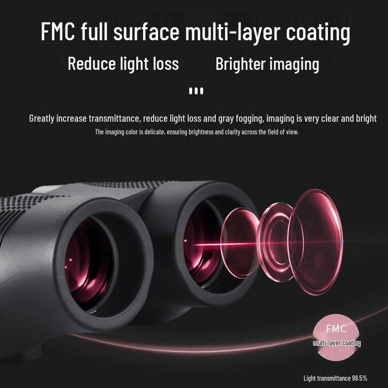 Jarnoon 10x32 HD Binoculars with FMC Coating for Low Light Night Vision and Outdoor Photography