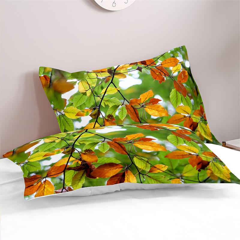 Comforter Leaves Bedding Sets Green Plants Boys Girls Kid‘S King Bedroom Bed Set Queen Bedding Set