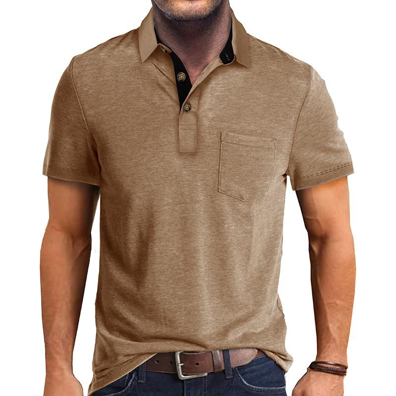 Summer New Men's Short-sleeved Lapel T-shirt POLO Collar Shirt Moisture-wicking Top