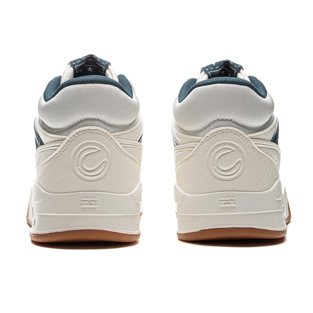 Li Ning Yue Bai Hi Casual Versatile Thick Sole Non-Slip Wear-Resistant Breathable High-Top Skate Shoes Men Sneakers White Green AGCU347-1