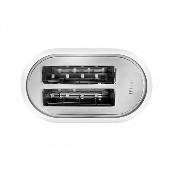 Grille-pain UFESA TT7385 - 2 Tranches - 800W - Plateau Ramasse-miettes Coulissant - Gris, Rouge, Blanc