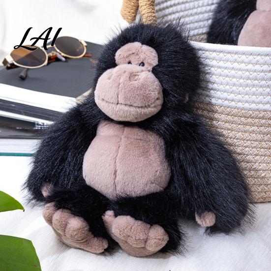 Comfortable Companion Gift Plush Gorilla Doll Realistic Stuffed Animal Toy for Kids Soft Fluffy Huggable Doll Orangutan Plushie with Thick Long Fur,