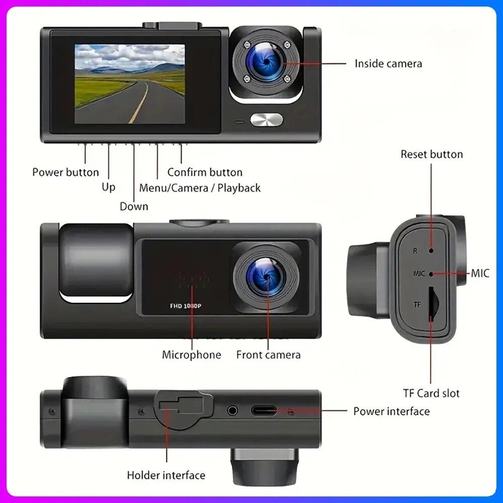 Auto DVR HD 1080P Palubní kamera IPS Videorekordér Cyklus Palubní kamera Zrcadlo Řídicí rekordér Noční vidění