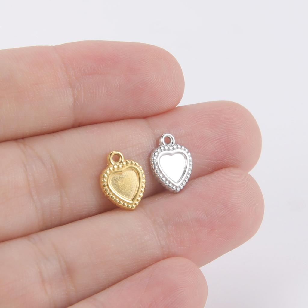 Fashion Love Heart Charms Stainless Steel Gold DIY Pendant for Earring Necklace Bracelet Jewelry Making