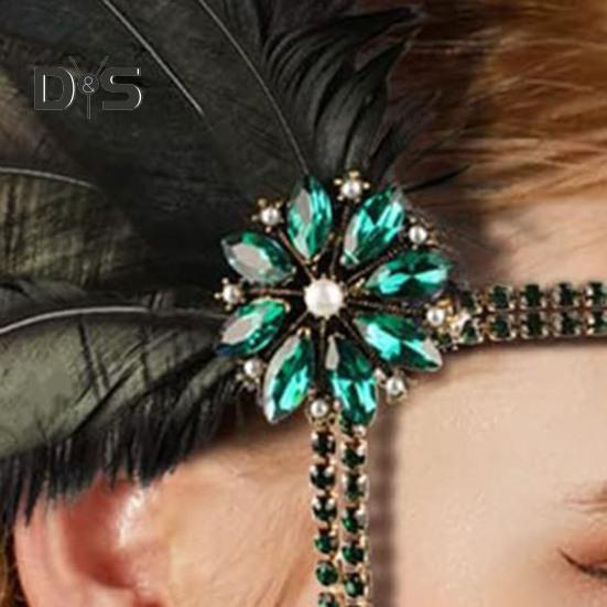 Sada šperků 20. léta Čelenka Rukavice Náušnice Set Třpytivé náušnice Pokrývka hlavy se sekvinami Korálky Doplňky pro hraní rolí