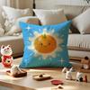 Anime Lucky Fruit Fun Pillow Case Silky Short Plush with Invisible Zipper Dustproof Sofa Cushion Cover for Home Decor