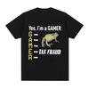 Fraude Fiscale Gamer Drôle Mème Grenouille T-shirt Homme Femme Mode Hip Hop Vintage T-shirt 100% Coton Décontracté Ample Manches Courtes T-shirts