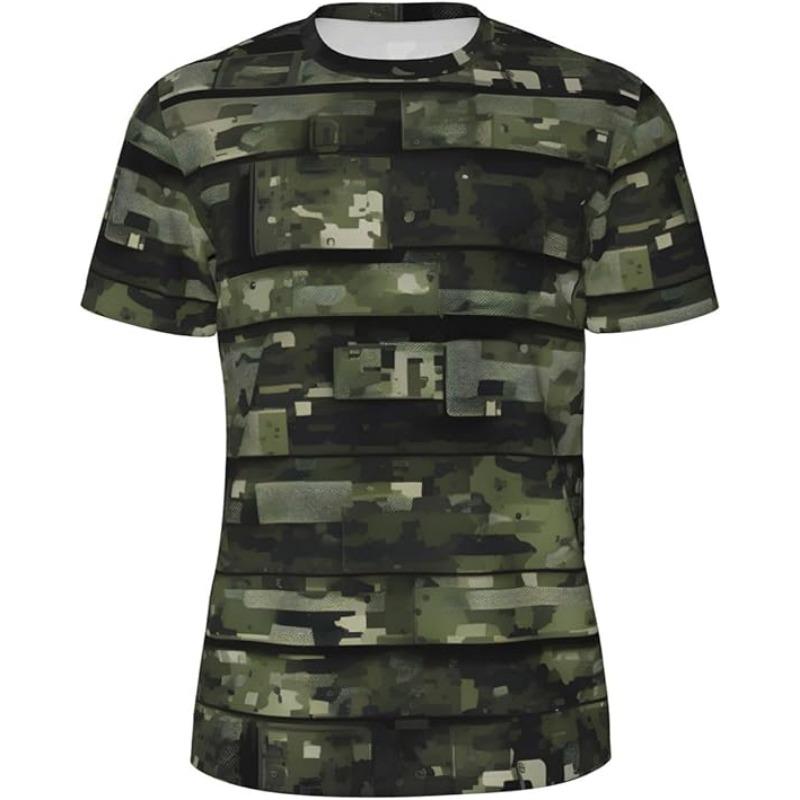 Печать Мужская футболка с коротким рукавом Дышащая Легкая Летняя Мода Тренажерный зал Тренировка Повседневная одежда 6XL