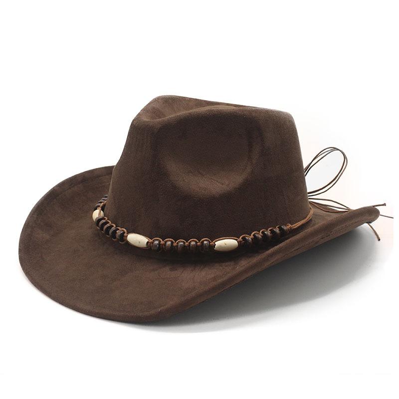Bohemian Minority Suede Hat Belt Couple Hat Western Cowboy Top Hat