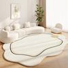 Cream Style Rugs for Bedroom Fluffy Soft Study Floor Mat Irregular Shapes Living Room Decoration Carpet Thicked Plush Lounge Rug