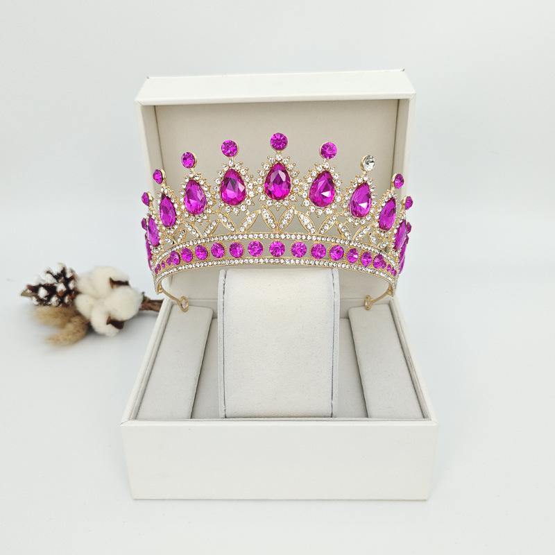 European Style Bridal Crown Accessories Tiara Wedding Dress Tiara Alloy Rhinestone Headband Queen Birthday Party Crown