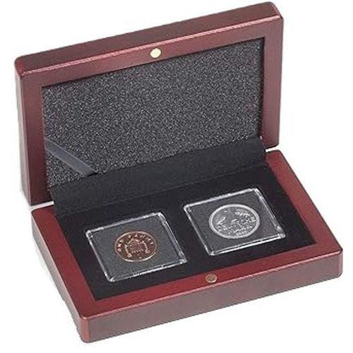 Leuchtturm Square-Spaced Volterra Coin Box (Black) (2 Coins)