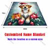 1PC Christmas Dog with Ornaments Pattern Blanket Flannel Material Soft Warm for All Seasons,For Home Outdoor Camping Picnics RV