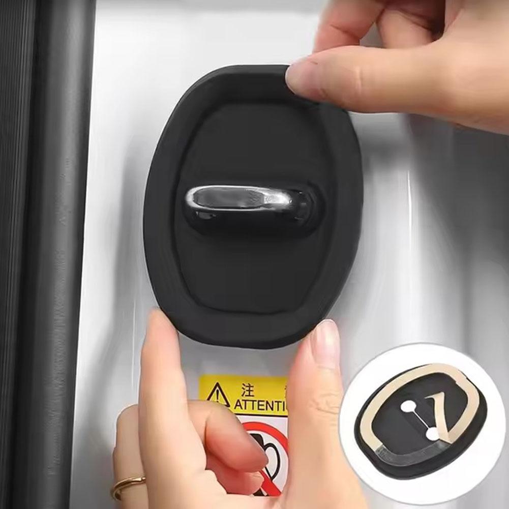 Car Door Lock Shock-absorbing Pad Universal Version Cover Door Anti-collision Buffer Pad Silicone Buckle Protective Sticker S3P8
