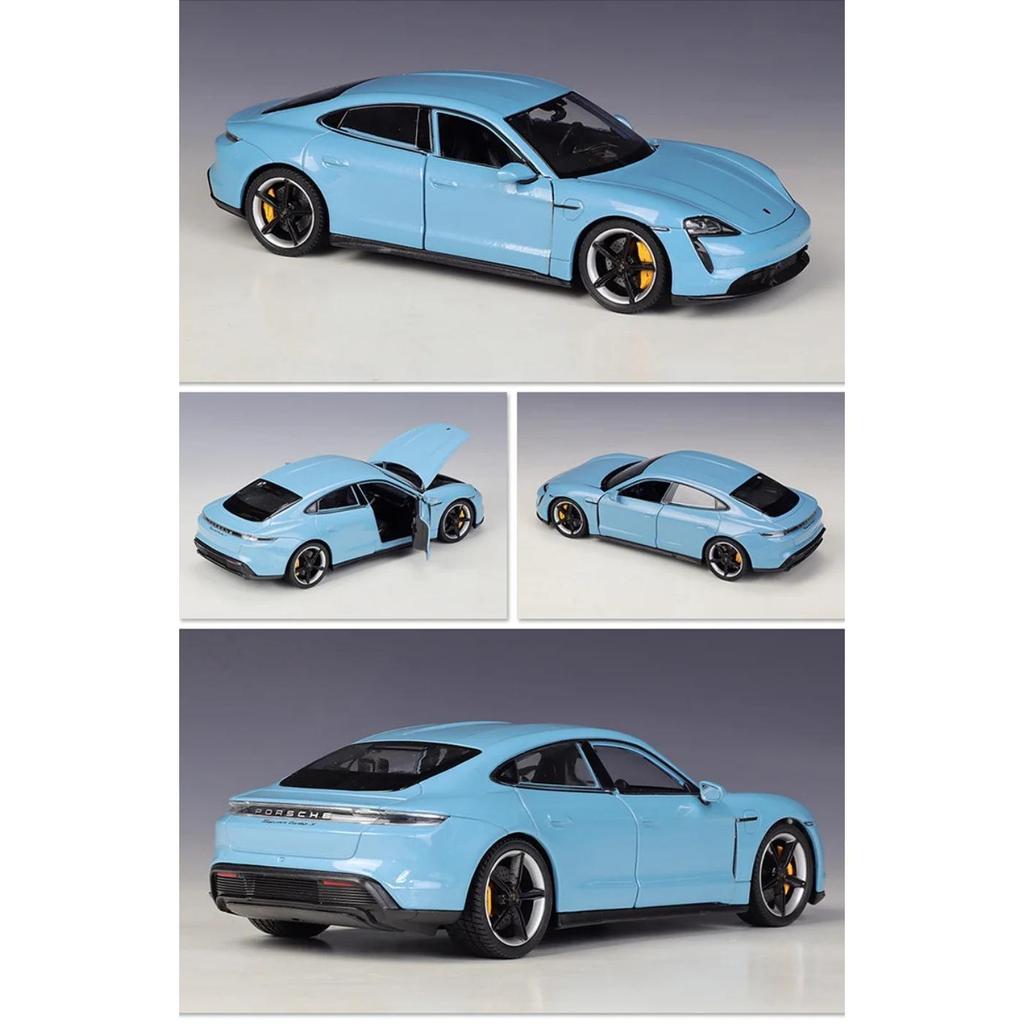 Welly 1/24 Porsche Taycan Turbo S Alloy Sports Car Model Diecasts Metal New Energy Vehicles Car Model Simulation Kids Toys Gifts