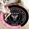 Inter Miami CF Round Area Rug,Carpet Rug for Living Room Bedroom Sofa Playroom Decor,Non-slip Floor Mat