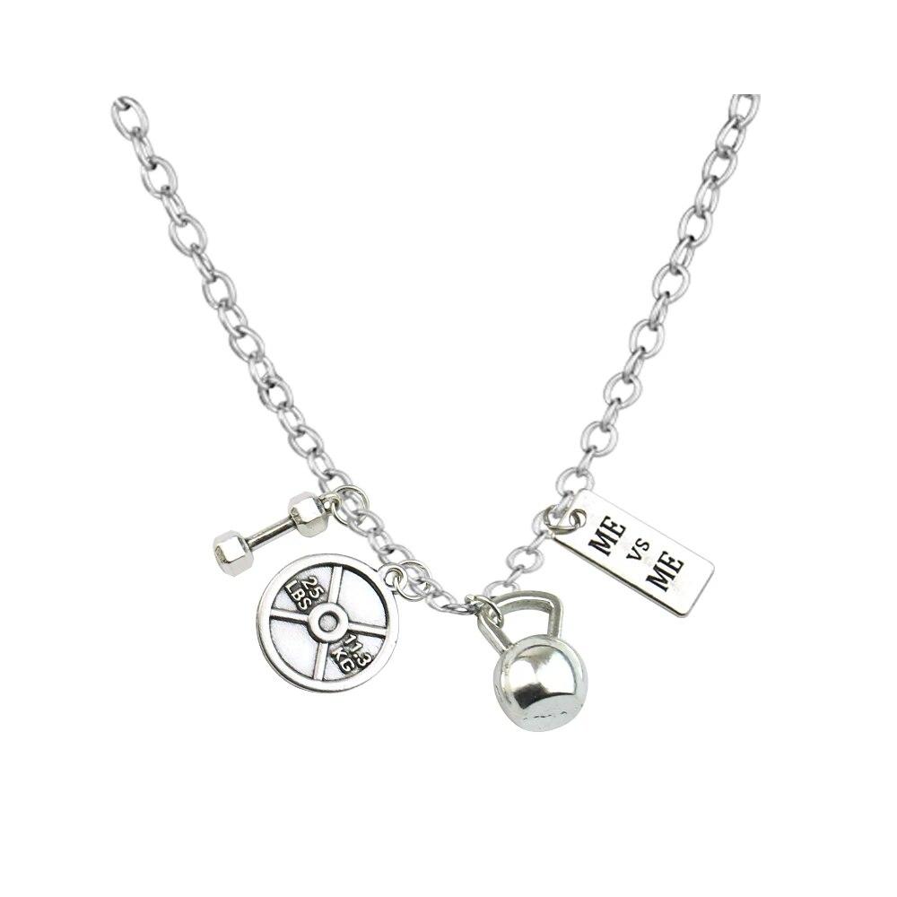 Fitness Gym Hantel Halskette Anhänger Schmuck für Bodybuilder Männer Frauen Sport Geschenk