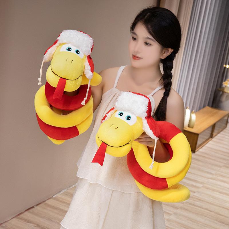 Creative Soft Big Snake Doll Plush Toy Zodiac Snake Doll Year of the Snake Mascot Ragdoll Event Gifts