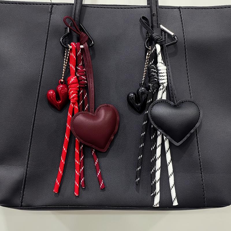 Yogodlns Mini Backpack Hanging Faux Leather Heart Shape Handbag Pendant Bag Pendant Bags Accessories