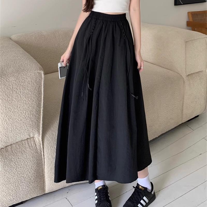 Plus-Size A-Line High Waist Skirt for All Seasons - Casual, Loose, and Slimming Design for Women