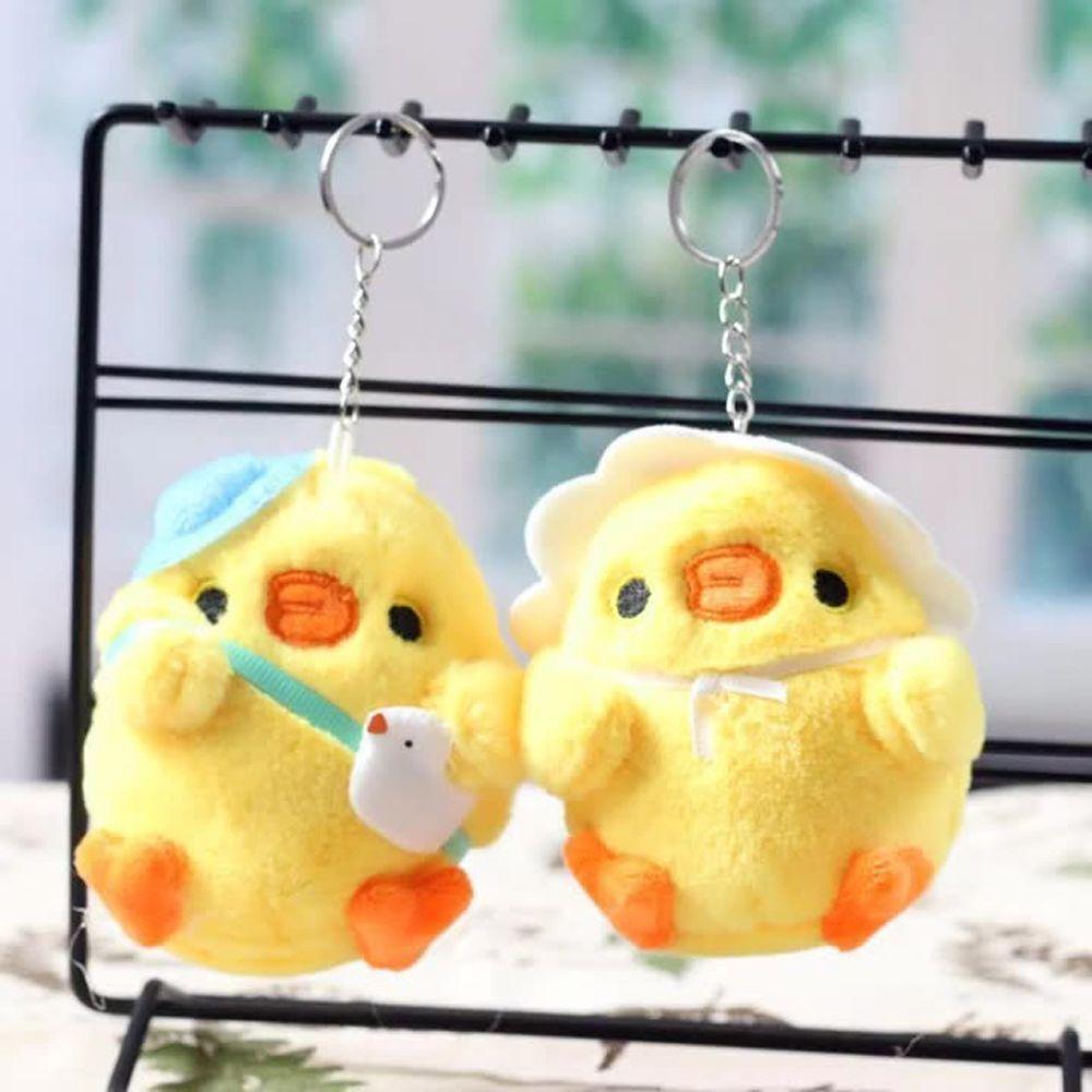 Christmas Gifts Stuffed Animal Girl Decoration Keyring Chicken Little Yellow Chicken Pendant Keychain