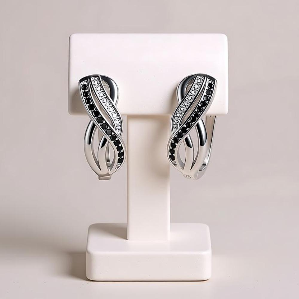 Black Awn Brincos de argola pretos femininos