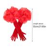 Organza Flower Long Gloves Elastic Wedding Bridal Gloves Retro Ruffles Velvet Mittens  Women