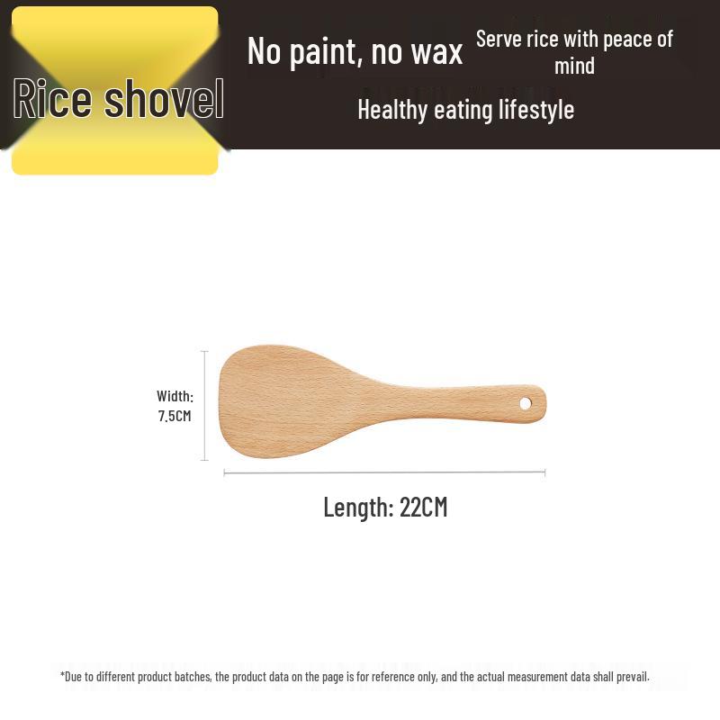 Long-Handled Unpainted Wooden Spatula, Safe for Non-stick Cookware, Heat Resistant, Anti-scald, Ideal for Stir-frying and Household Use.