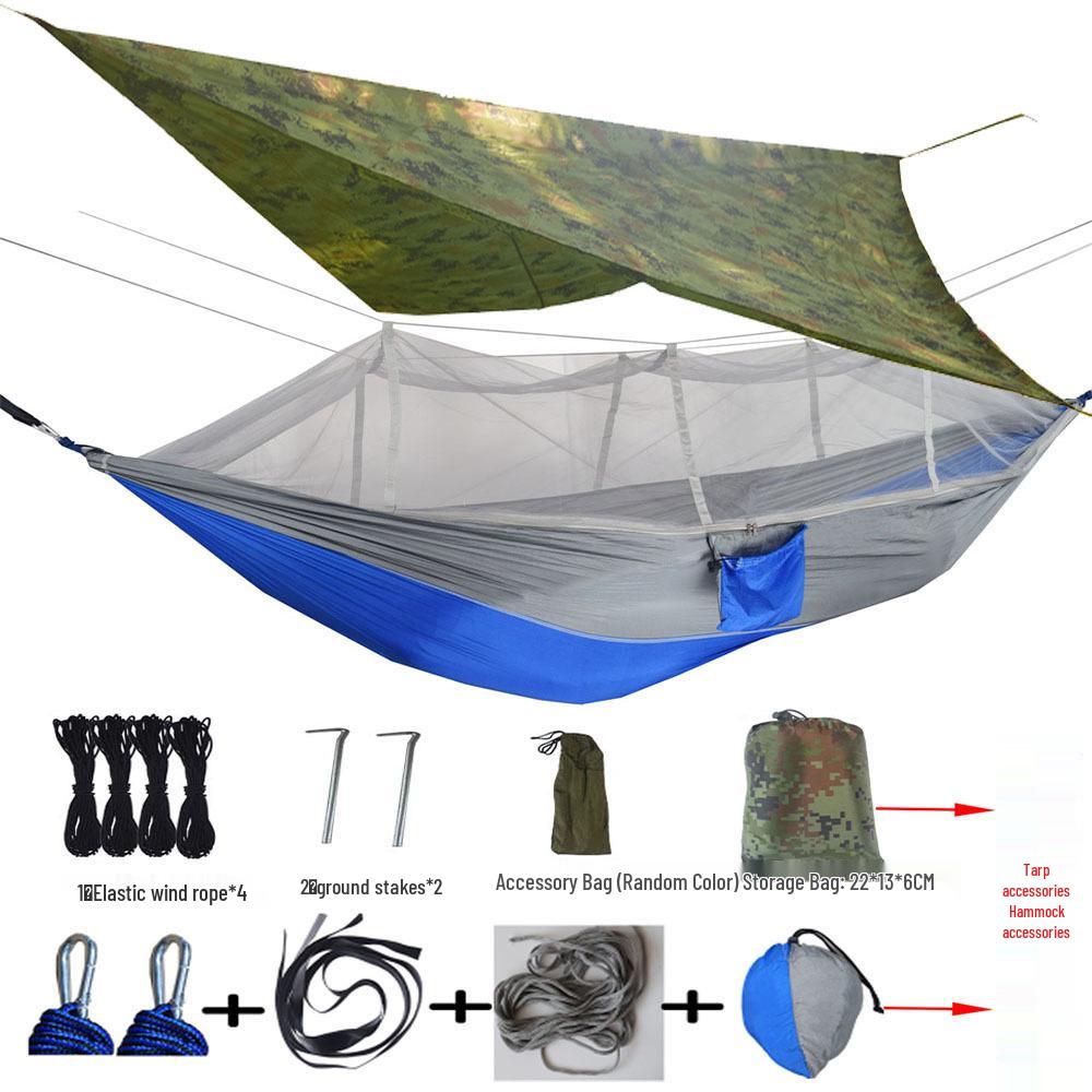 Waterproof Outdoor Mosquito Repellent Sunshade Hammock with Canopy