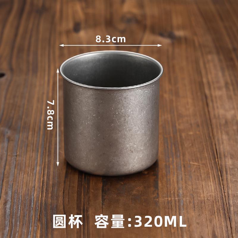 Retro Stainless Steel Coffee Cup  Milk Juice Beer Cup Durable Camping Travel Kitchen Restaurant Cup Outdoor Camping Water Mugs