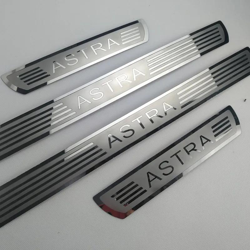 GLSW8 For Opel Vauxhall Astra Car Sticker Accessories Door Sill Protector Scuff Plate Auto Stainless Steel Styling Trim 2010-2022