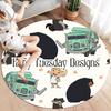 Trash Truck Round Area Rug,Carpet Rug for Living Room Bedroom Sofa Playroom Decor,Non-slip Floor Mat