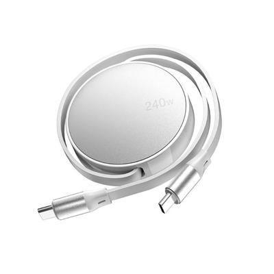 Retractable USB Type C Cable PD240W Fast Charging 480Mbps Data Transfer Adjustable Length Convenient Storage Design