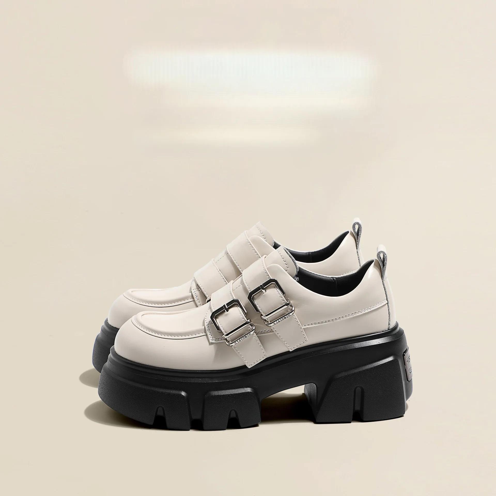 Fashion High Heels Loafers Women 2025 Spring British College Style Mary Janes shoes Chunky Platform Oxford shoes Woman Jk Uniform Shoes 35 3809₽