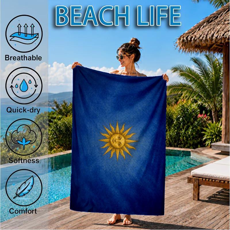 Asciugamano da Spiaggia con Design della Bandiera Argentina, Asciugatura Rapida, Facile da Curare, Adatto Sia per il Fitness che per le Vacanze al Mare, Essenziale per lo Sport