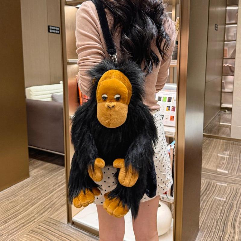 

New Cute Gorilla Plush Backpack And Winter Style Children S Schoolbag Kindergarten Gifts Cartoon Animal Girl Crossbody Bags 8 inches