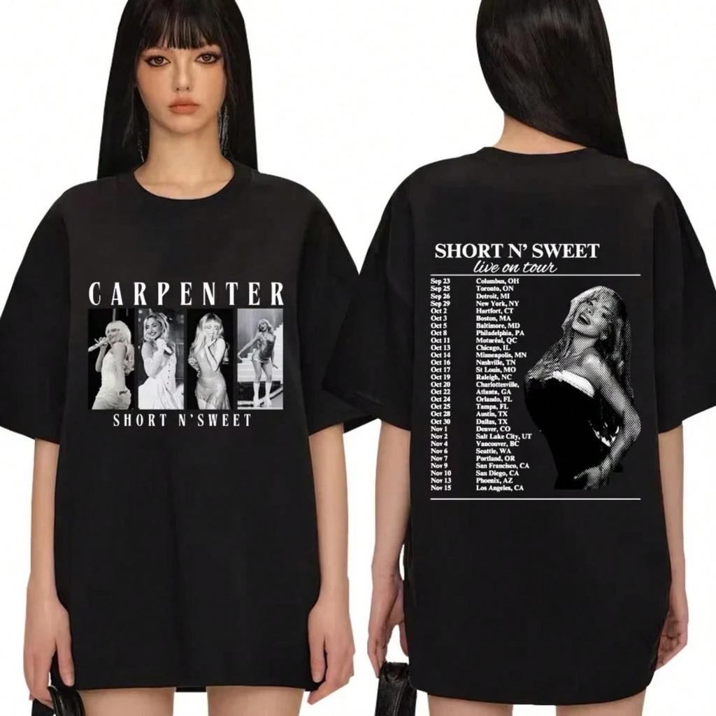 Short N Sweet Tour T-Shirt Fashion Vintage Y2k O-Neck T Shirt And Cotton Oversiz Casual T Shirt Gift