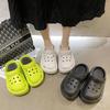 Hole Shoes Chunky Slippers Summer Beach Shoes Outdoor Green Platform Sandals