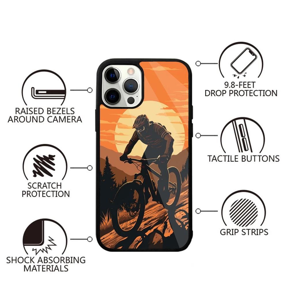 Amazing Mountain Bike Bicycle Phone Case For iPhone 15,14,13,12,11,Plus,Pro,Max Mini Magsafe Magnetic Wireless Charging
