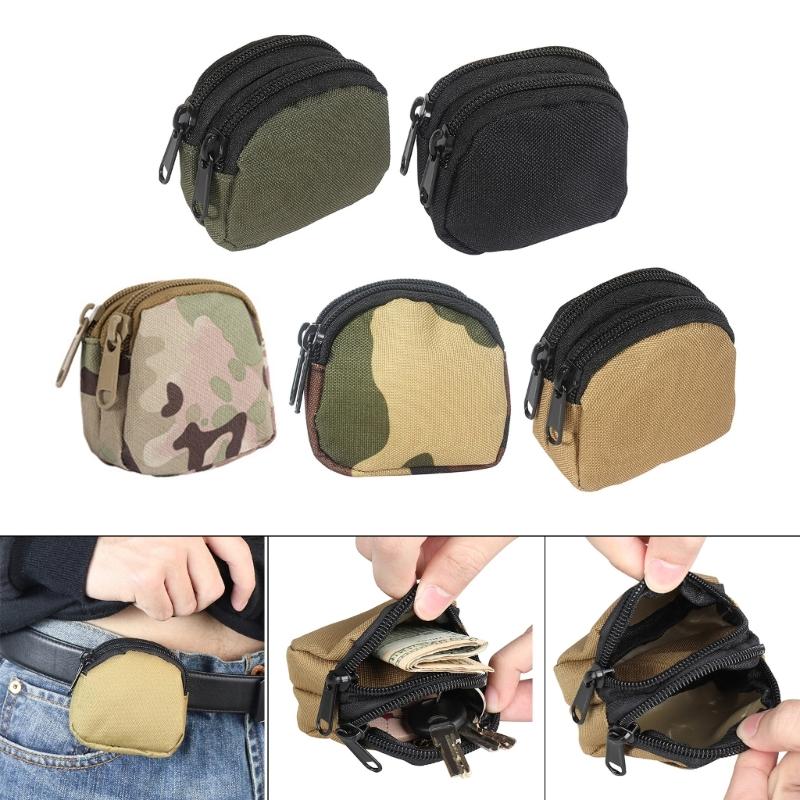 Nylon Tactically Waist Bags Double Pockets Mini Wallets Money Keys Purse Outdoor Small Utility Belt Pouch Wear Resistant