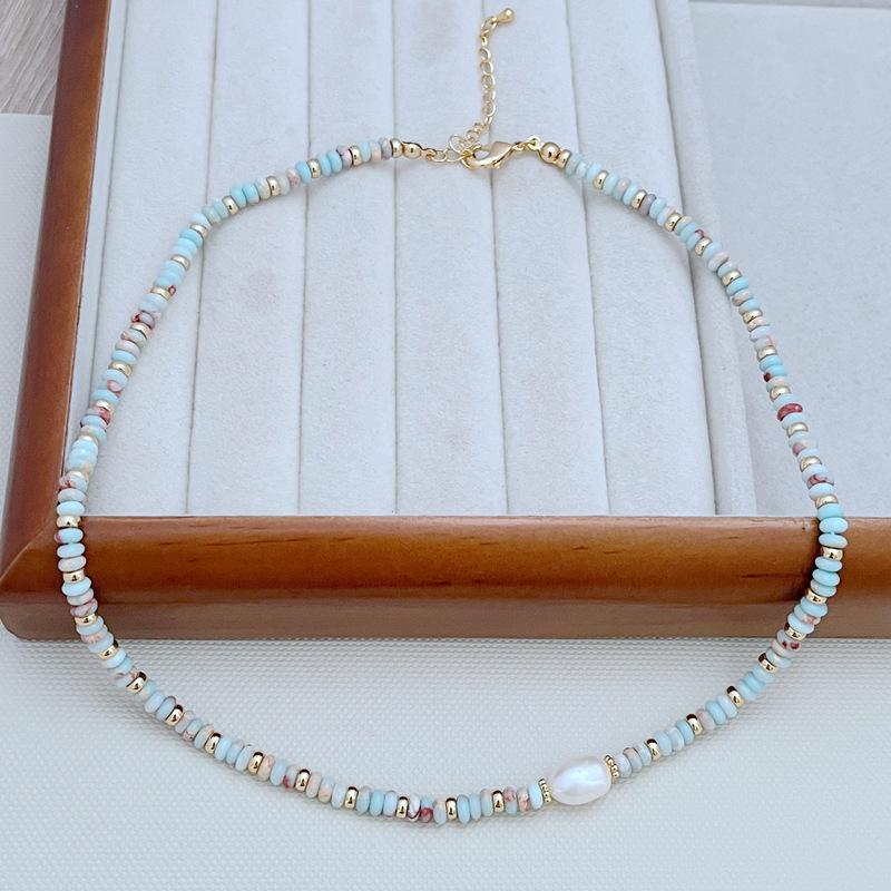 Elegant Freshwater Pearl & Shoushan Stone Beaded Necklace Bracelet Set
