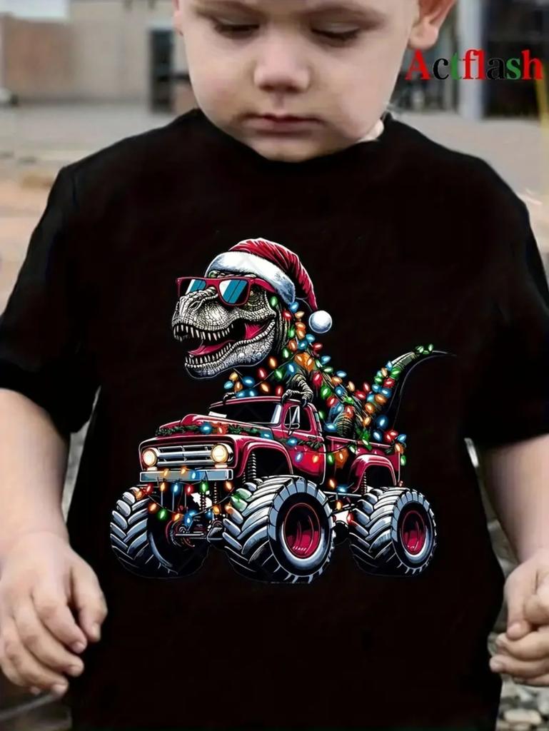 Kinder T-Shirt Dinosaurier Muster Jungen Kleidung Lässiges O-Ausschnitt T-Shirt für einen Jungen Street Trendige Mode Tops Kinderkleidung